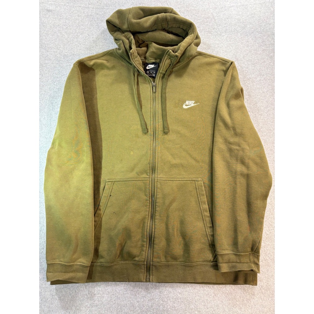Nike‎ Mens CXL Full Zip Hoodie Olive Fleece Sweatshirt Futura Logo Sportswear